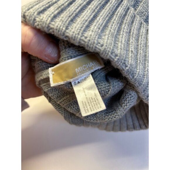 Michael Kors Gray Beanie Hat with pom Pom - Picture 7 of 7